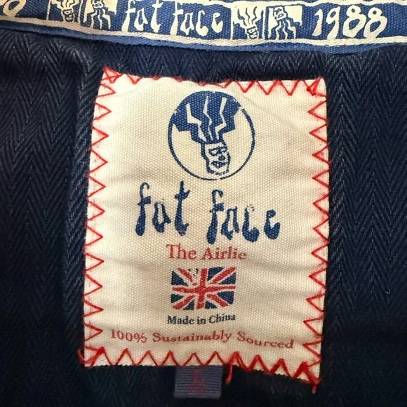 Fat Face “The Airlie” Quarter Zip Pullover – Mustard & Navy – Size Large - Picture 4 of 6